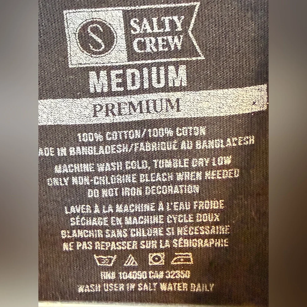 Salty Crew Freedom Flag Short Sleeve Black T-Shirt- Size Medium - Picture 6 of 6